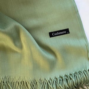 Cashmere Pista Green  Scarf Pashminas Wrap Shawl Soft Tassel Scarf