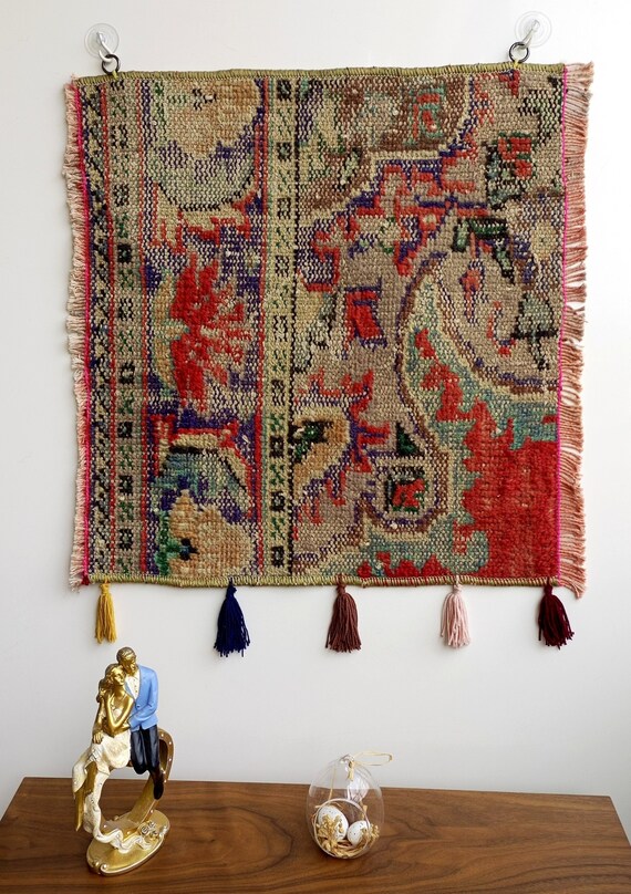 Vintage Wall Hanging Rug Small Tapestry Primitive Ethnic Boho Turkish Handwoven Wall Art Decor New Home Gift Etsy