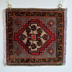 Tapiz vintage tejido para colgar en la pared, estilo étnico bohemio turco anatolia, decoración minimalista abstracta rústica para pasillo.