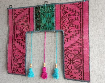 Patchwork Wall Rug, Toran Tapestry Wall Hanging: Turkish Boho Art, Ethnic Decor