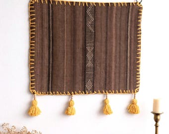 Vintage Kelim Wandbehang Kelim Kelim Kelimteppich, Handgewebter Kelimteppich aus der Türkei (21 "x 18 ")"