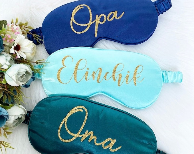Personalised Satin Silk Eye Mask | 9 Colours | Bridesmaid Gift | Bride to Be gift | Party Favours | Mothers day | Custom Beauty Sleep Mask