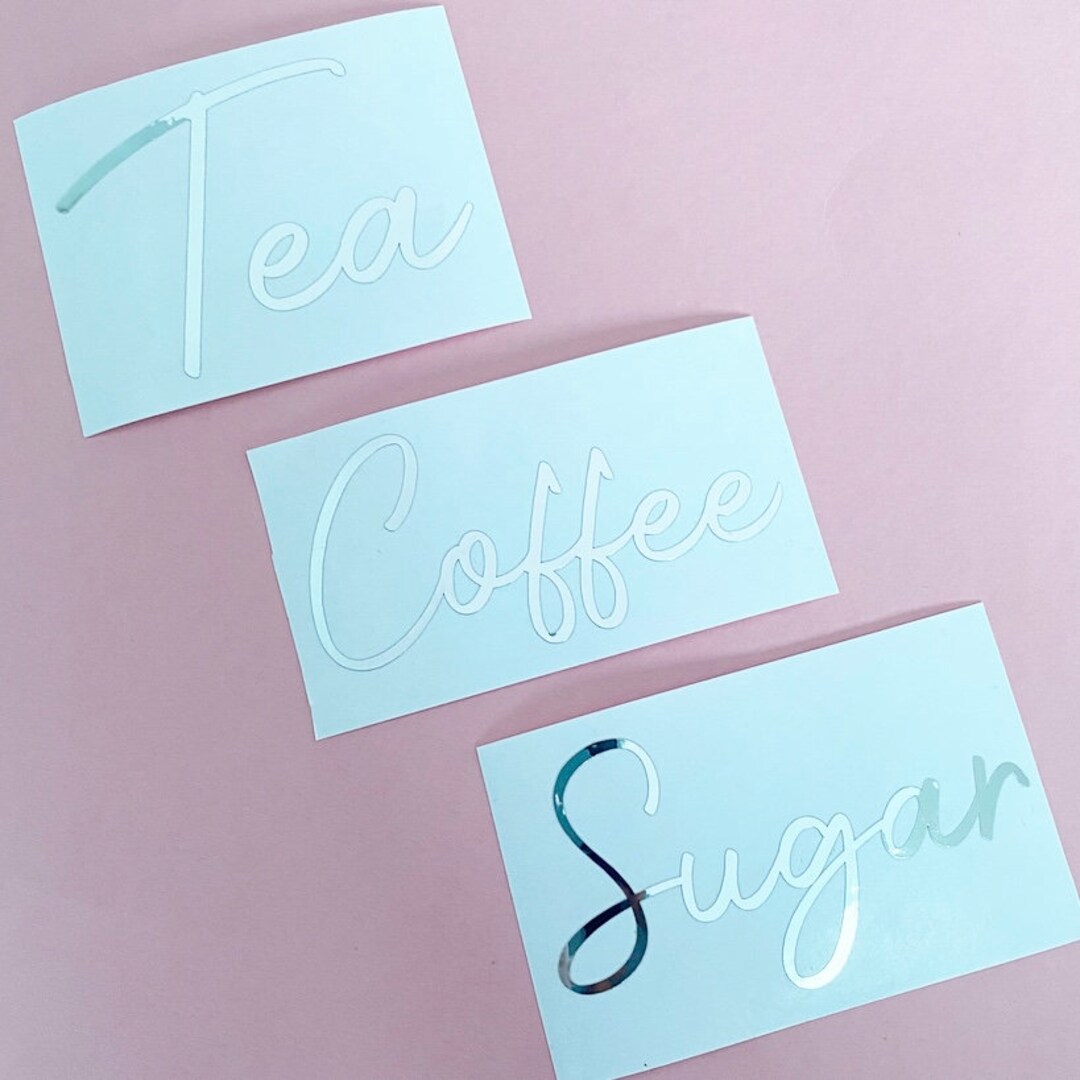 Tea Coffee Sugar Sticky Vinyl Labels Storage Container Labels Vinyl
