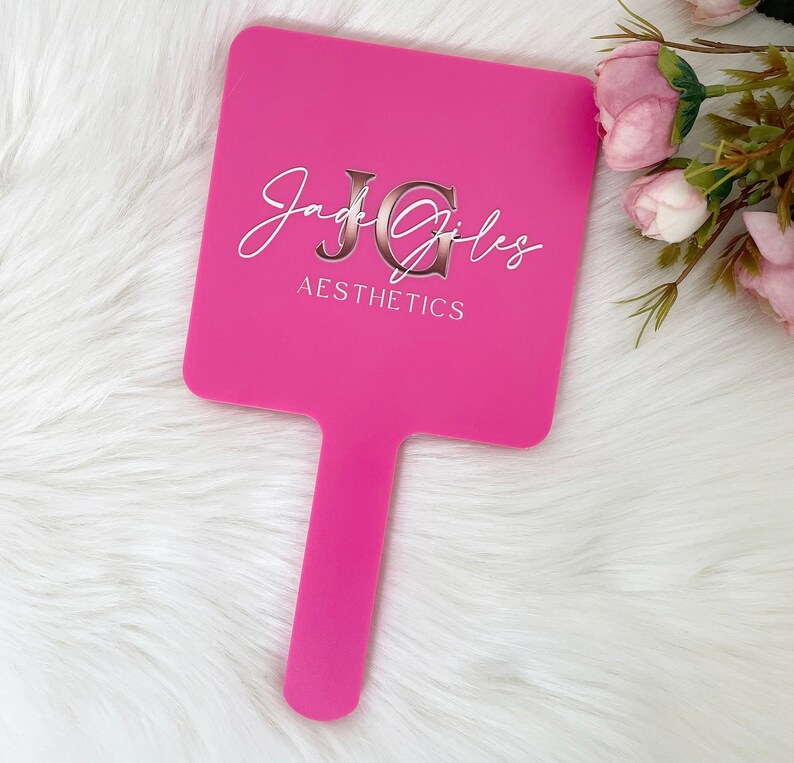 Logo/ Image Handheld Mirror Personalised Mirror 3 Colours Travel Mirror