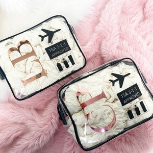 Neceser Transparente Viaje Avion,Bolsa Liquidos Avion,6 Piezas