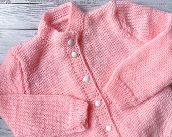 Kids Cardigan + Beanie - 1-3 y/o - Hand knitted - High Quality - Very Soft - Stretchy - Oversize for babies