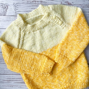 Kids Jumper Beanie 1-3 y/o Two tone Hand knitted High Quality Very Soft Stretchy Oversize for babies image 1