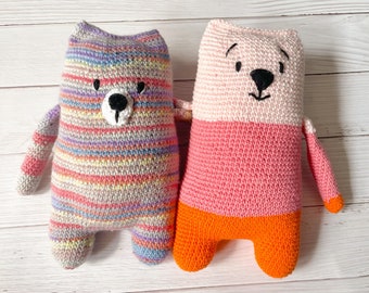 Louis Bear - Jouet fait main - Ours au crochet - Jouet en peluche - Jouet animal doux - Décor de pépinière - Cadeau pour les enfants - Emballage cadeau