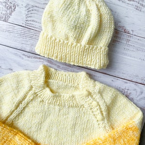 Kids Jumper Beanie 1-3 y/o Two tone Hand knitted High Quality Very Soft Stretchy Oversize for babies image 3