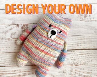 Louis Bear - Handmade Toy - Personalised - Crochet Bear - Stuffed Toy - Soft Animal Toy - Nursery Decor - Gift For Kids - Present Box