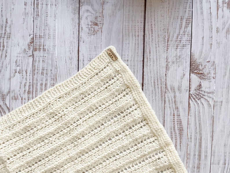 Baby Blanket Creamy White Knitted Blanket Small Baby Throw Handmade High Quality image 1