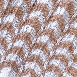 Baby Blanket Two Tone Openwork Knitted Blanket Small Baby Blanket Handmade High Quality image 2