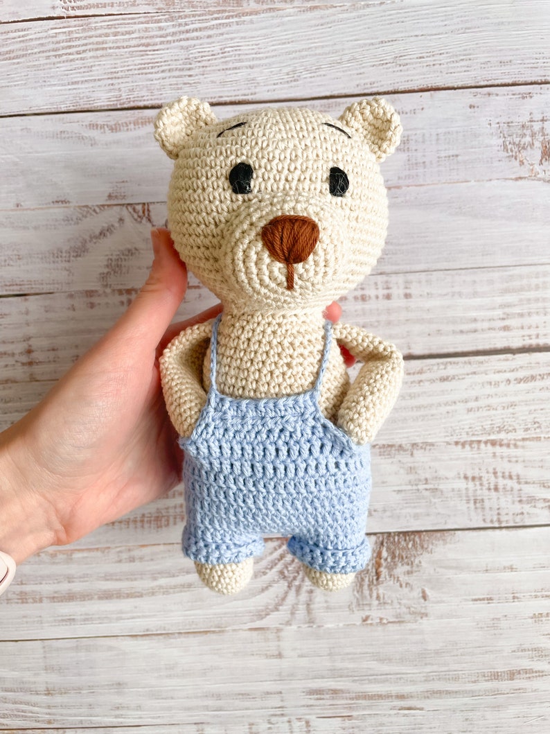 Albie Bear Handmade Toy Personalised Crochet Teddy Bear Stuffed Toy Soft Animal Toy Nursery Decor Gift For Kids Present Box image 8