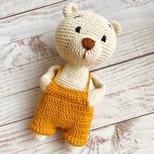 Albie Bear Handmade Toy Personalised Crochet Teddy Bear Stuffed Toy Soft Animal Toy Nursery Decor Gift For Kids Present Box image 7