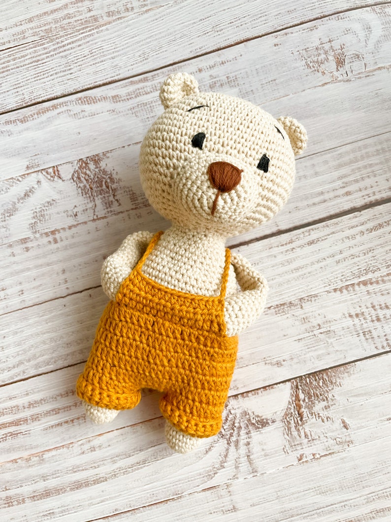 Albie Bear Handmade Toy Personalised Crochet Teddy Bear Stuffed Toy Soft Animal Toy Nursery Decor Gift For Kids Present Box image 7