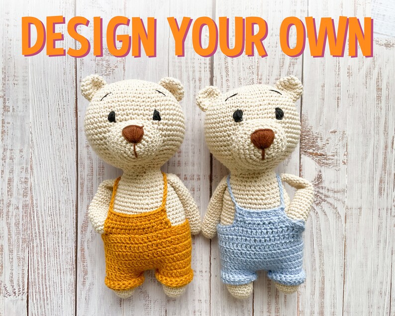 Albie Bear Handmade Toy Personalised Crochet Teddy Bear Stuffed Toy Soft Animal Toy Nursery Decor Gift For Kids Present Box image 1