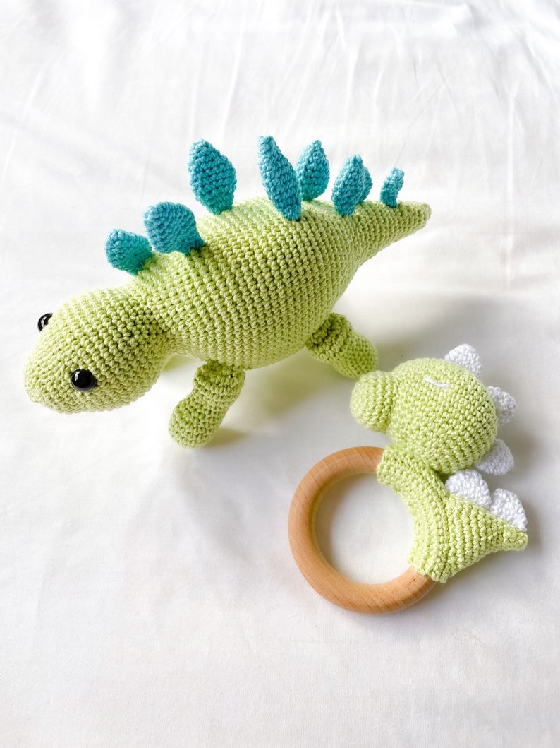 Dinosaur Plushie Handmade Crochet High Quality Baby Shower Child Gift image 3