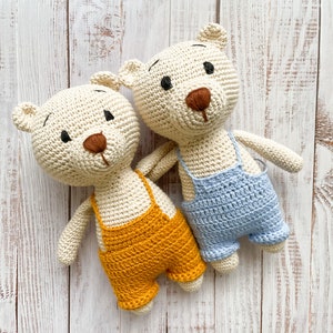 Albie Bear Handmade Toy Personalised Crochet Teddy Bear Stuffed Toy Soft Animal Toy Nursery Decor Gift For Kids Present Box image 5