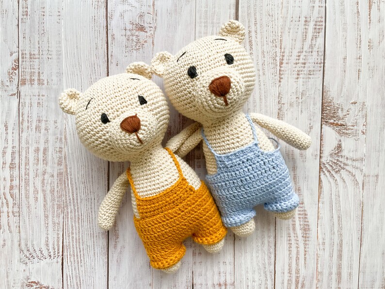 Albie Bear Handmade Toy Personalised Crochet Teddy Bear Stuffed Toy Soft Animal Toy Nursery Decor Gift For Kids Present Box image 5