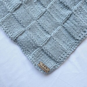 Knitted Blanket Small Baby Blanket Handmade Geometric Pattern High Quality Grey