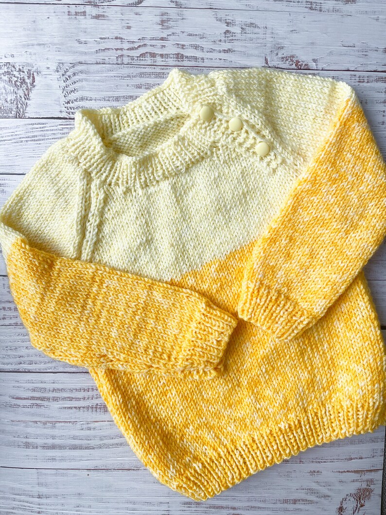 Kids Jumper Beanie 1-3 y/o Two tone Hand knitted High Quality Very Soft Stretchy Oversize for babies image 1