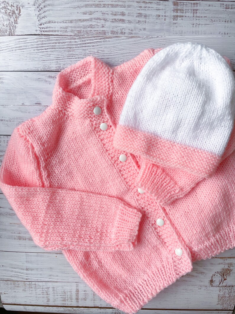 Kids Cardigan Beanie 1-3 y/o Hand knitted High Quality Very Soft Stretchy Oversize for babies image 3