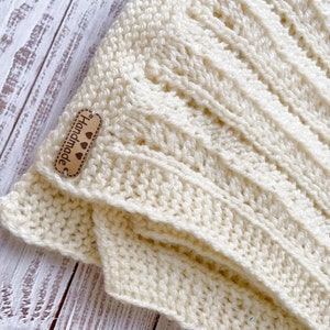 Babydeken Creamy White Gebreide deken Small Baby Throw Handgemaakt Hoge kwaliteit afbeelding 2