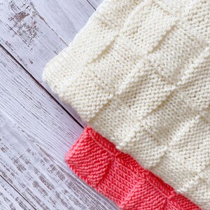 Knitted Blanket Small Baby Blanket Handmade Geometric Pattern High Quality image 2