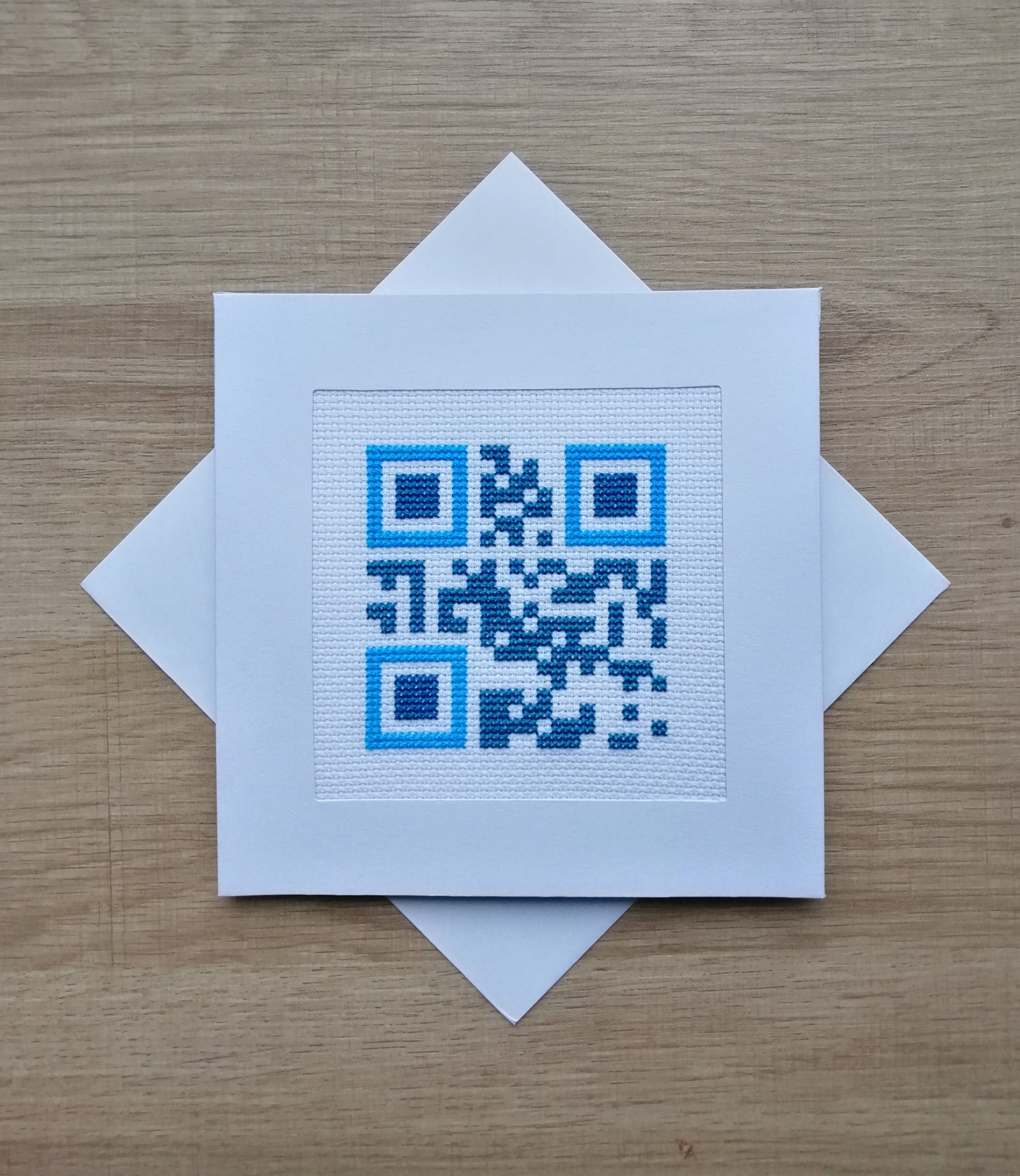 Hand Stitched QR Code Happy Birthday Card - Etsy