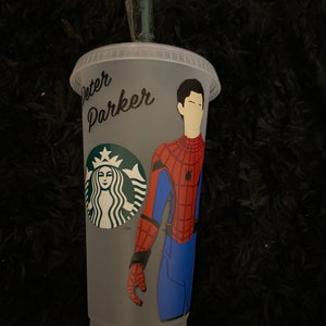 Spider-Man Tom Holland/Peter Parker Starbucks cold cup