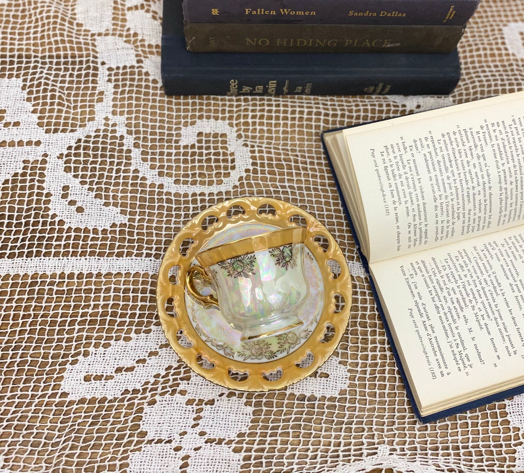 Vintage Kmart Lustreware Small Teacup and Saucer Etsy