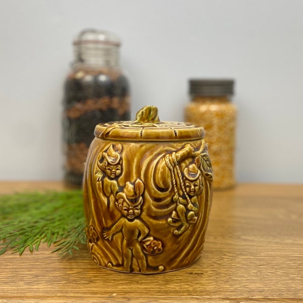 Vintage Cute Forest Elves Cookies Jar