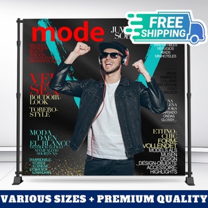 Birthday Backdrop, Magazine Cover backdrop, Magazine cover step and repeat, Birthday Step and Repeat, Custom Backdrop, Birthday Photo Booth