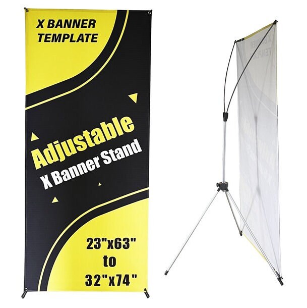 X Stand Banner ADJUSTABLE, Custom Premium Adjustable Xframe Banner