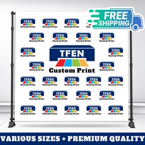 Business Logo Backdrop,Step and Repeat Backdrop, Custom Birthday Backdrop, Trade Show Logo Backdrop, Vinyl Party Backdrop, Event  Backdrop
