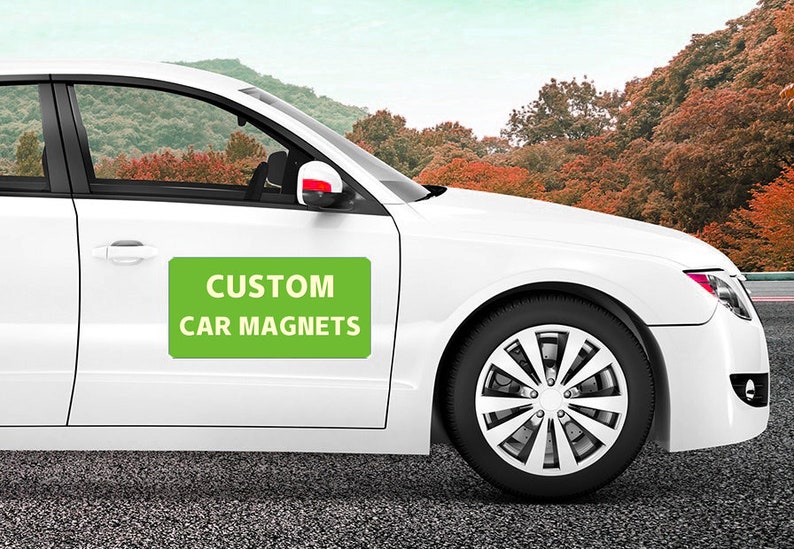 Custom Car Magnet Set of 2, Multi Size Custom Printed Auto Truck Car Magnet Advertising Logo Signs 2 Pcs Automotive Grade image 2