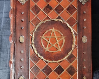 Wiccan Book of Shadows – Full Leather Bound & Decorative Grimoire Journal, 416 Pages