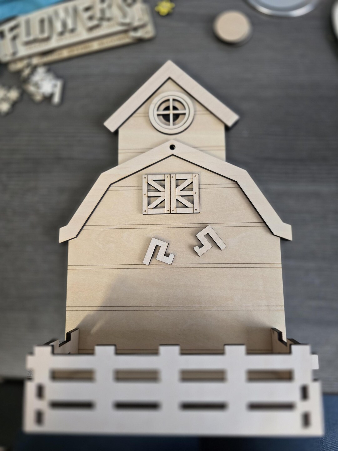 Paint Your Own Wooden Barn Puzzle | DIY Farm Craft Kit | Wooden Paint ...