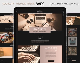 Modelo de site Wix | Tema Premium Wix de Design de Site | Site Wix de mídia social e modelos de coaching | Tema criativo Wix