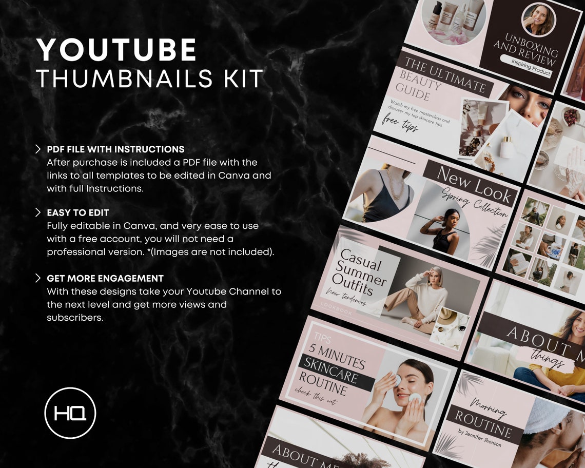 Youtube Thumbnail Kit 20 Personalized Thumbnail Templates | Etsy