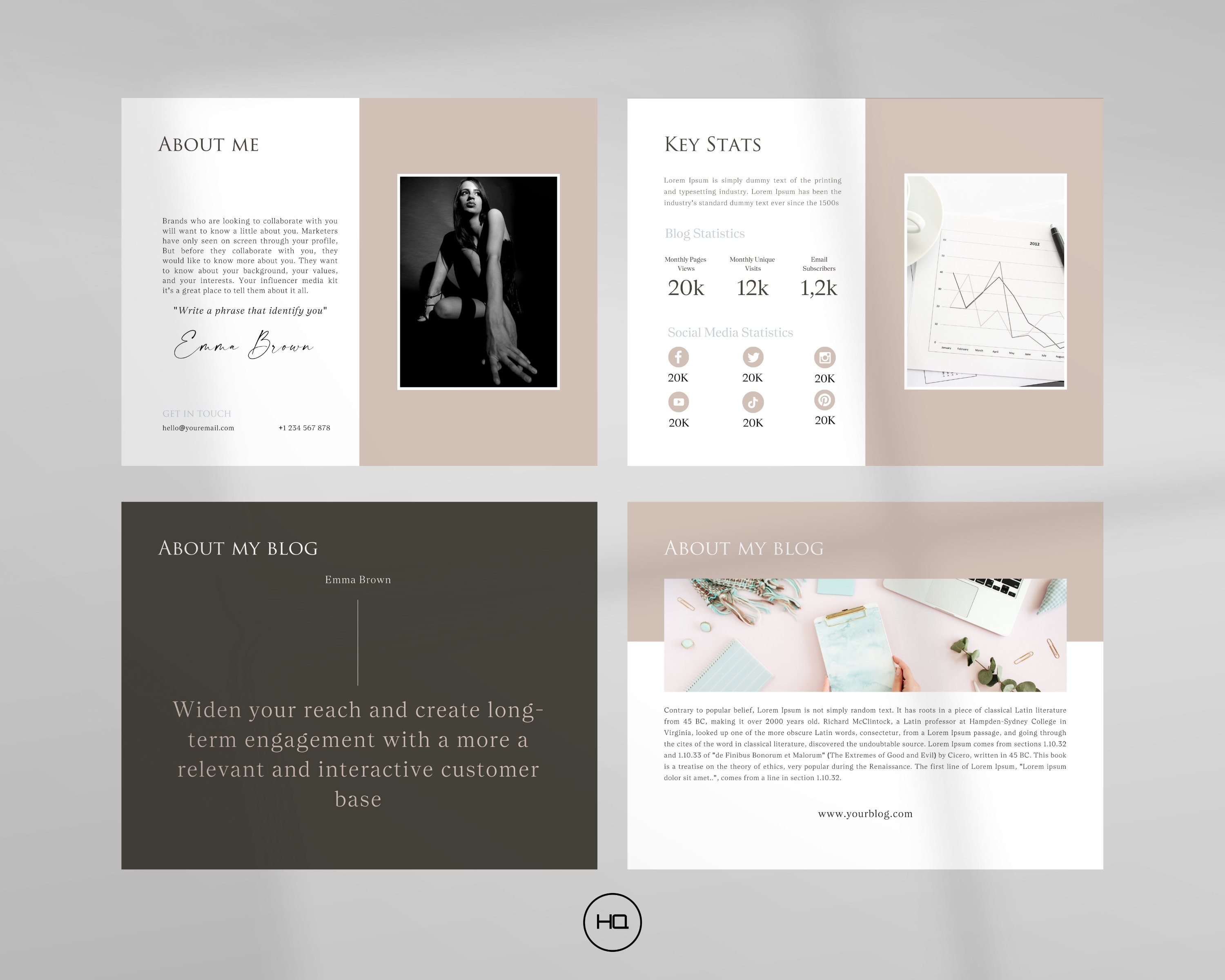 Media Kit Template Canva 15 Pages for Influencer Media Kit and Blogger ...