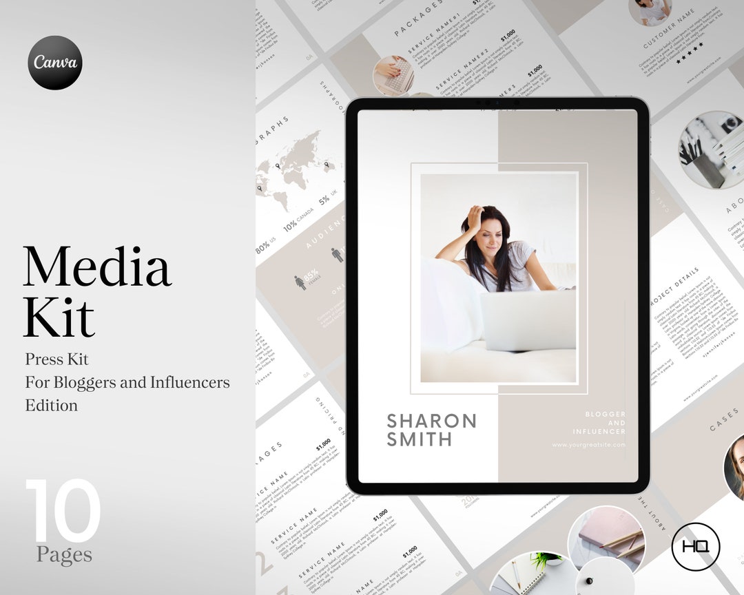 Media Kit Template Canva | 10 Pages for Influencer Media Kit and ...