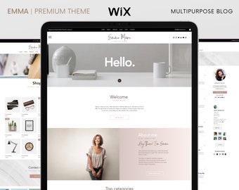 Wix Website Vorlage | Website Design Premium Wix Theme | Wix Blog Template für Blogger