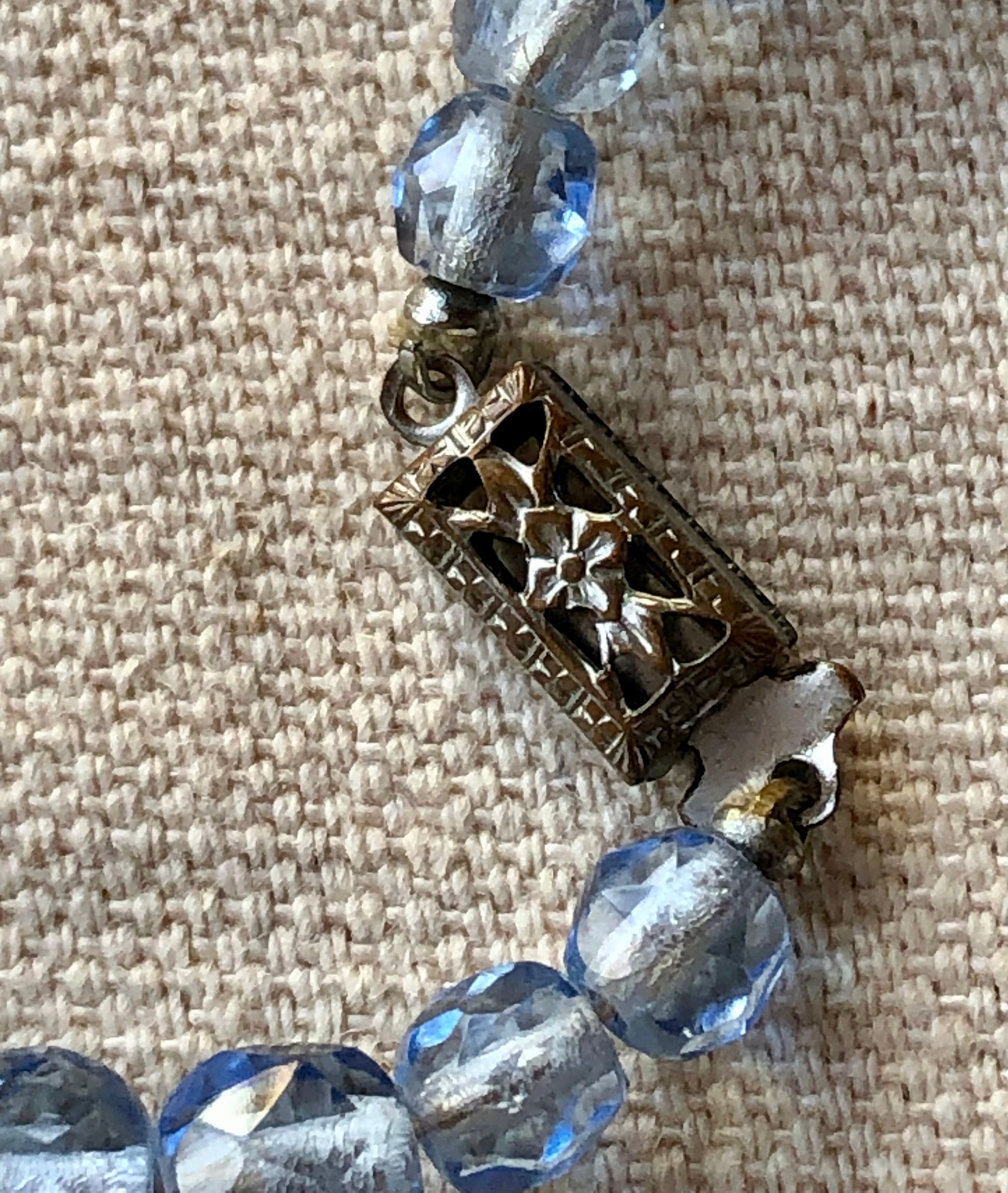 Bijoux collier femme cristal rond bleu - Ref F063 - Collier pendentif femme