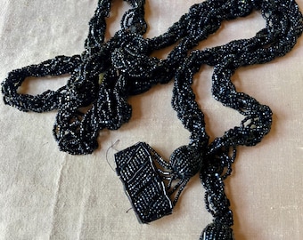 VICTORIAN BEADWORK, LARIAT? Mourning Passementarie.