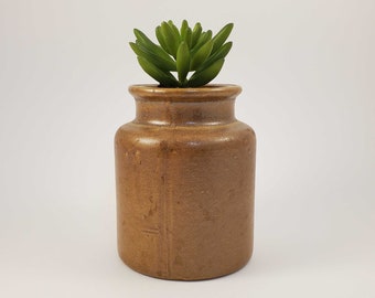 Boho Brown Pottery Vase Unmarked