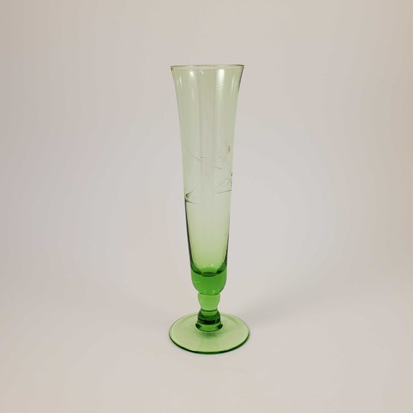 Green Glass Vintage Bud Vase
