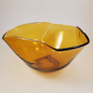 Vintage Amber Serving Bowl by Indiana Glass Company