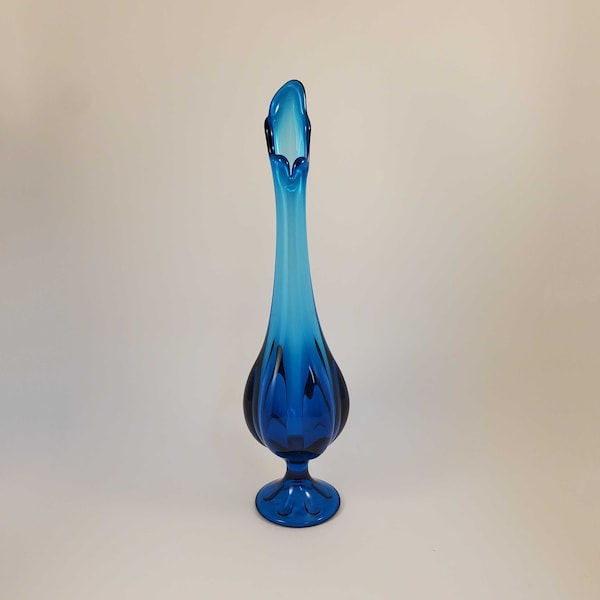Vintage Bluenique Viking Glass Epic Swung Vase