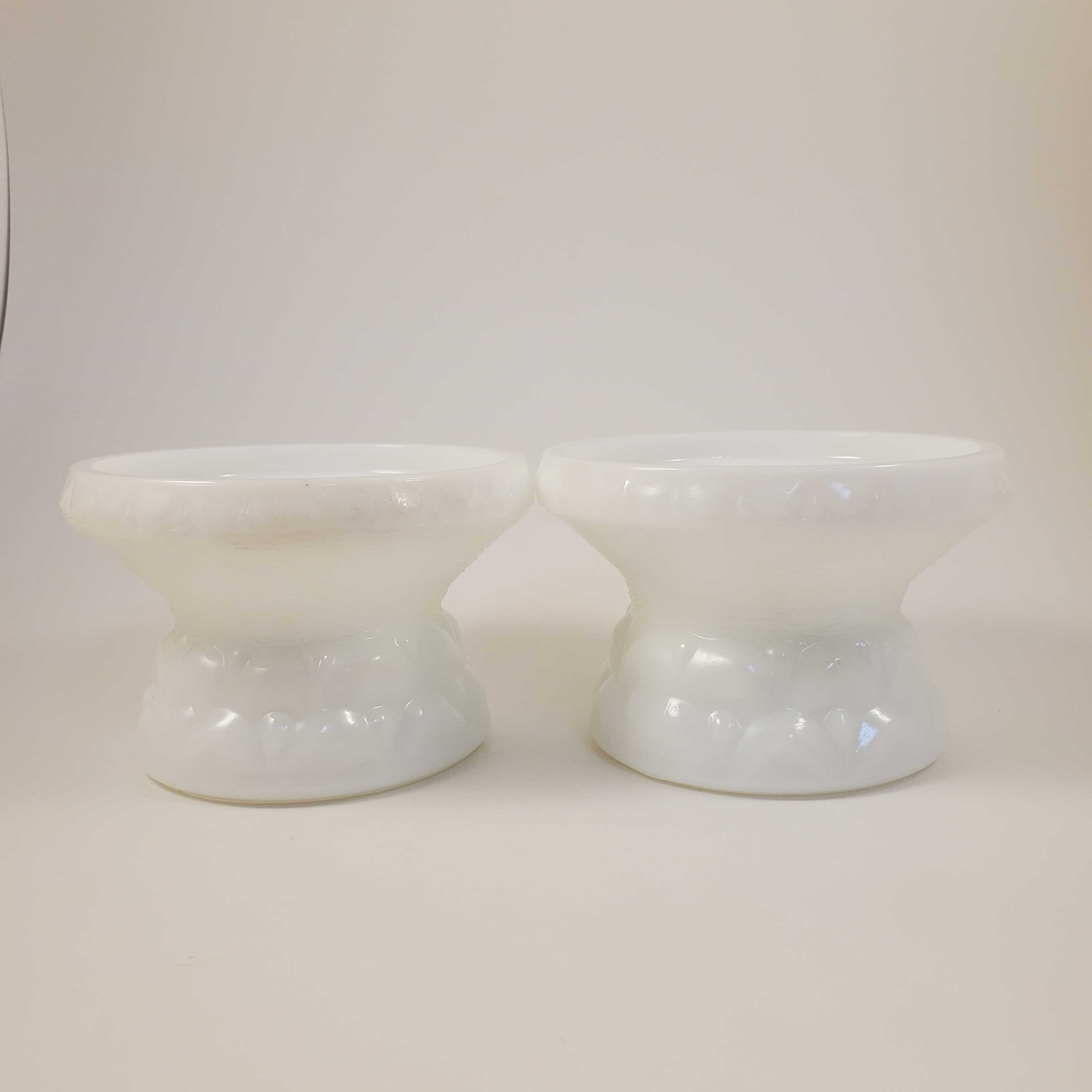 Vintage Milk Glass Candle Holders Set of 2 Etsy